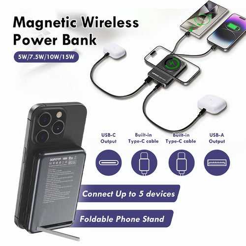 SuperV Power11-C 35W 10000mAh with Built-in C cable Power Bank (Black)