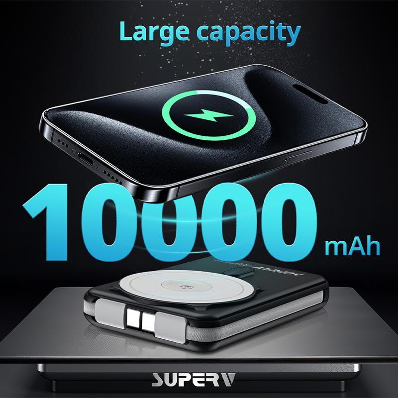 SuperV Power 13 20W 10000mAh with Build in C Cable Power Bank (Purple)