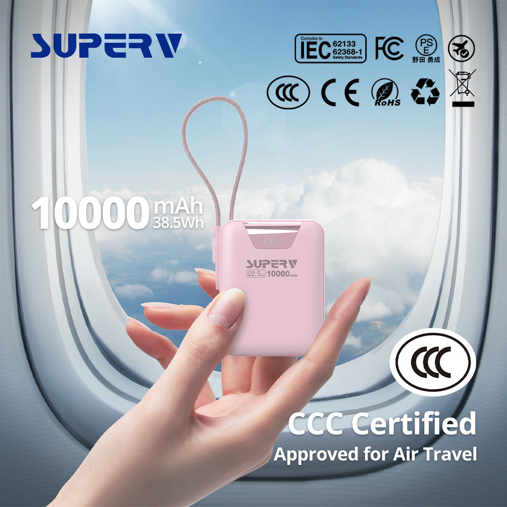 SuperV Power15 10000mAh CCC Power Bank (Black)