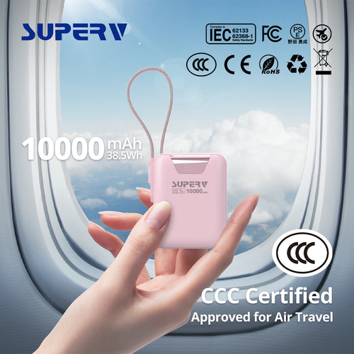 SuperV Power15 10000mAh CCC Power Bank (Black)