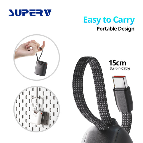 SuperV Power15 10000mAh CCC Power Bank (Black)