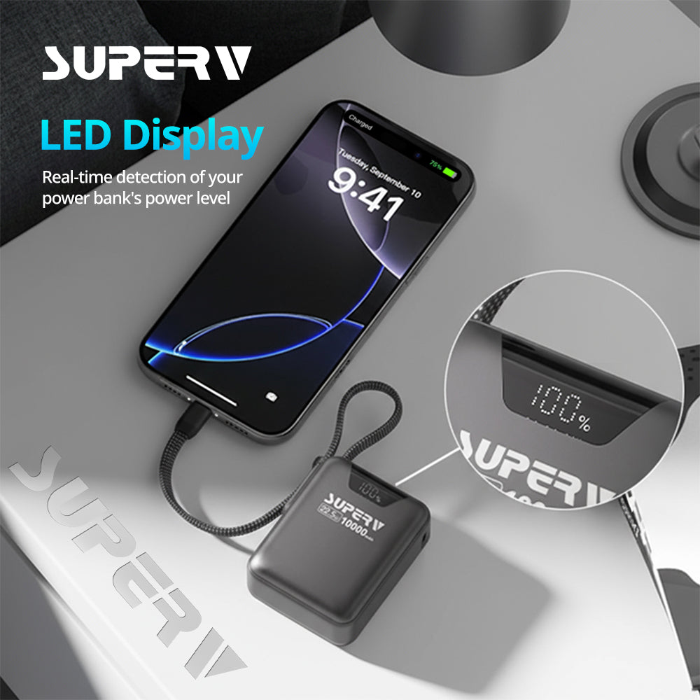 SuperV Power15 10000mAh CCC Power Bank (Black)