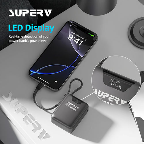 SuperV Power15 10000mAh CCC Power Bank (Black)