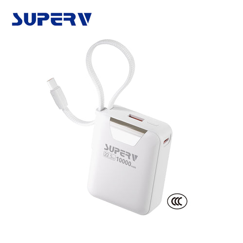 SuperV Power15 10000mAh CCC Power Bank (White)