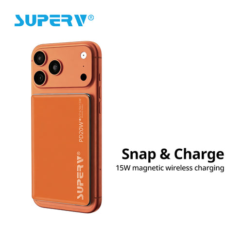 SuperV 5000mAh CCC Certified Magnetic Wireless Power Bank - PB05 (White)