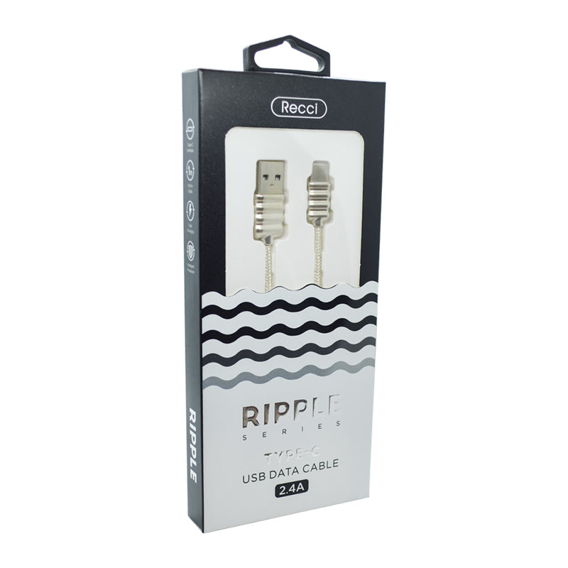 Recci RCT -L100 USB A to Type-C USB2.0 2.4A Cable 1M White