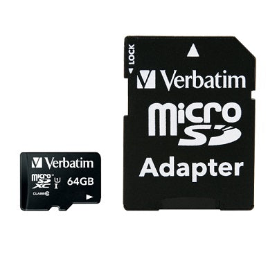 Verbatim 64GB Premium microSDXC UHS-I Class 10 with Adapter