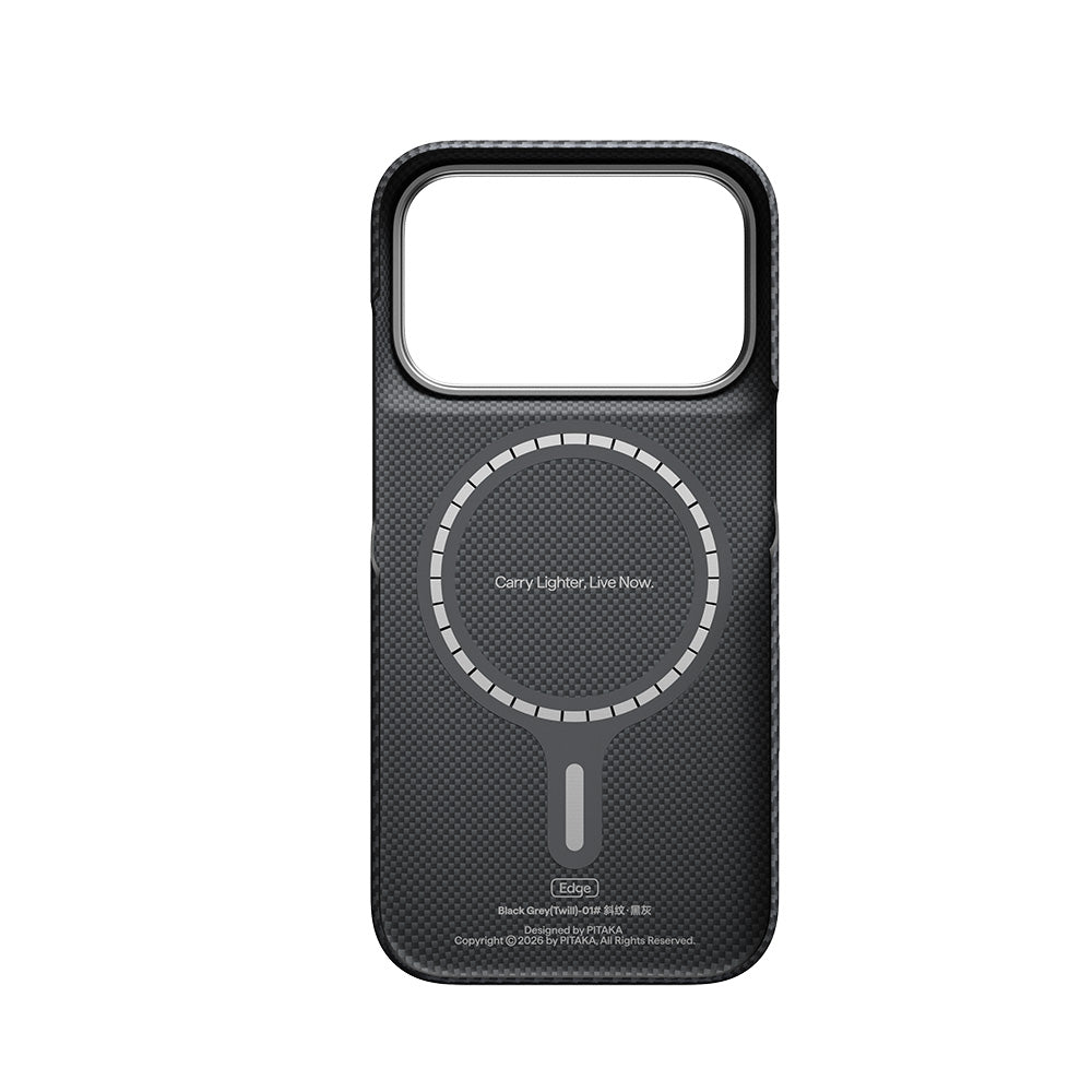 PITAKA PT-KI1801P Edge Case for iPhone 18 Pro - Black/Grey (Twill)