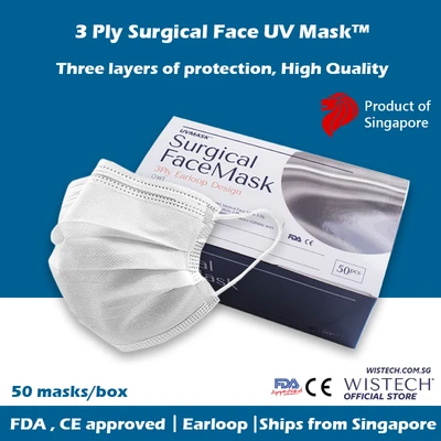 Wistech UVMASK 3-Ply Surgical Mask 50pcs/box (White)