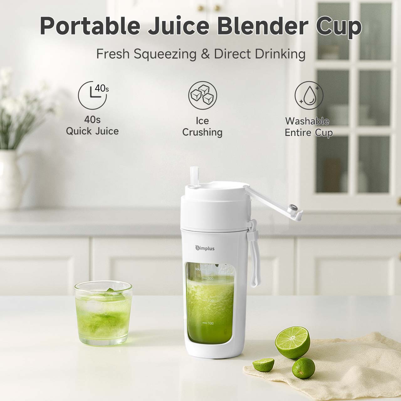Simplus ZZJH008WH01 Portable Blender (USB-C Charging) – Challenger