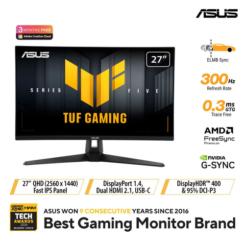Asus TUF Gaming VG27AQM5A - 27 QHD IPS 300Hz Gaming Monitor