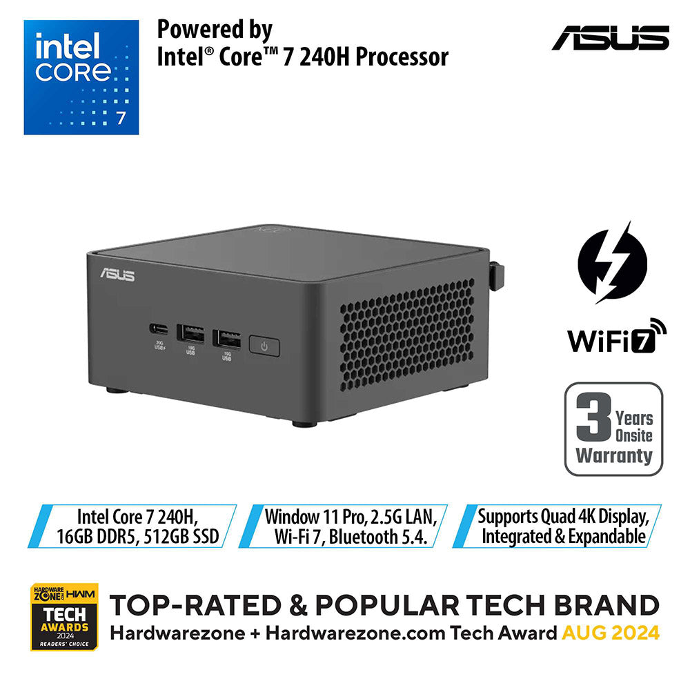 Asus NUC 15 Pro Tall 90AS00K1-M00190 - C7-240H 16GB 512GB