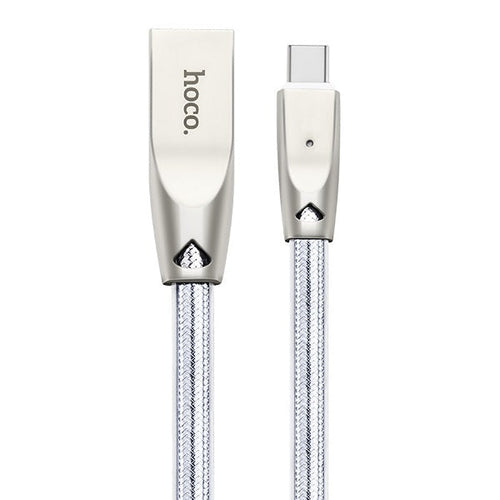 Hoco U9 Knitted USB A to Type-C USB2.0 2.1A Cable 1M Silver
