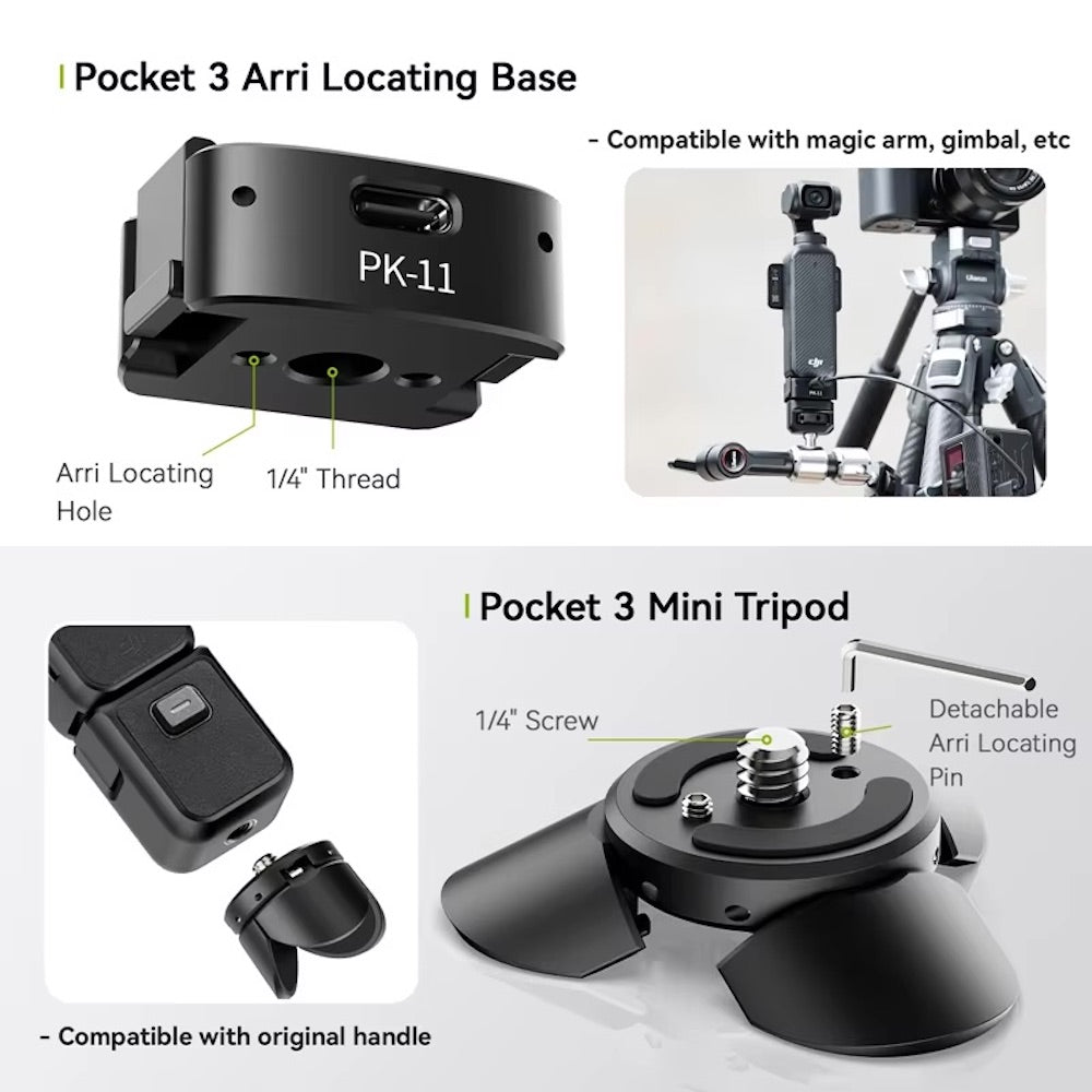 Ulanzi PK-11 DJI Pocket 3 USB-C Arri Locating Base