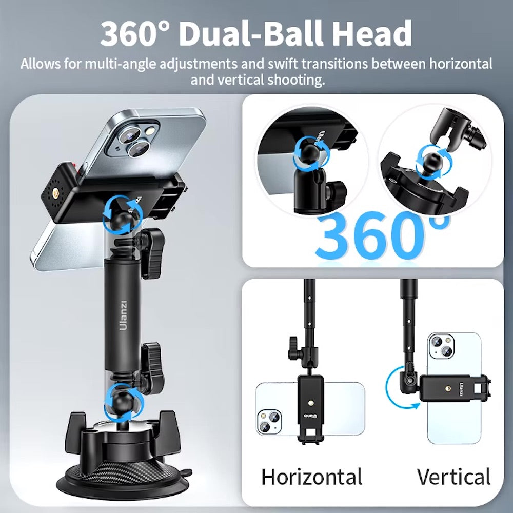 Ulanzi ZJ-01 Suction Cup Mount for Phone and Action Camera