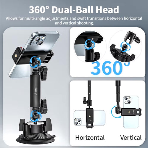 Ulanzi ZJ-01 Suction Cup Mount for Phone and Action Camera