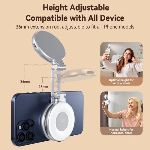 TELESIN S5-BGD-01 C03 Magnetic Seflie Ring Light (Silver)
