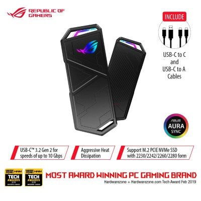 ASUS Storage ROG Strix Arion ESD-S1C/BLK M.2 NVMe SSD Enclosure