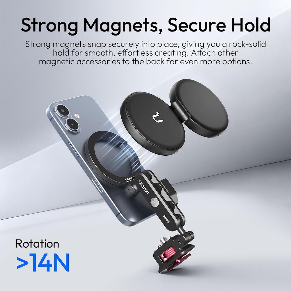 Ulanzi MA56 MagLock Magnetic Phone Holder Hot Shoe Camera Mount