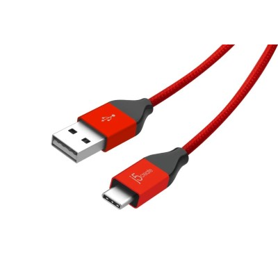 J5Create JUCX12RL 1M USB Type-C to USB 2.0 Cable (Red)