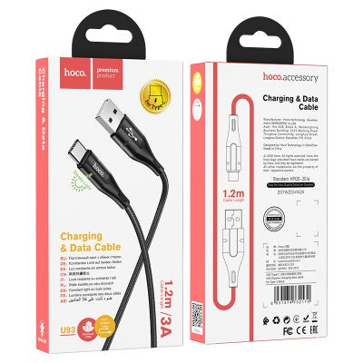 HOCO U93 Shadow Type-C USB Cable (Black)