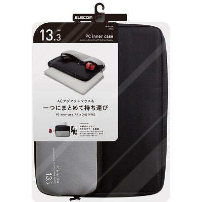 Elecom BM-IBPT13BK 13.3-inch Inner Bag with Pocket (Black)