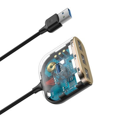 Baseus CAHUB-AY01 4 in 1 USB HUB Adapter 1m (Black)
