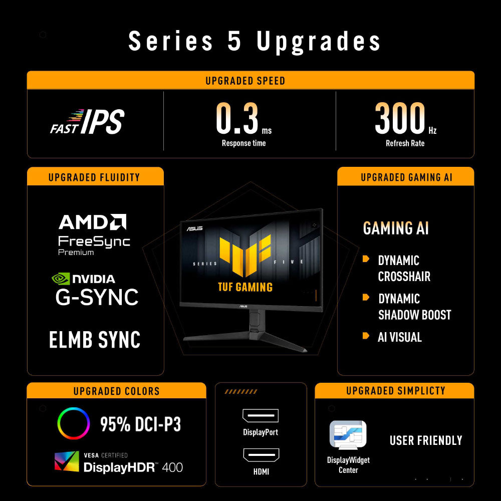 Asus TUF Gaming VG27AQML5A - 27 QHD IPS 300Hz Gaming Monitor