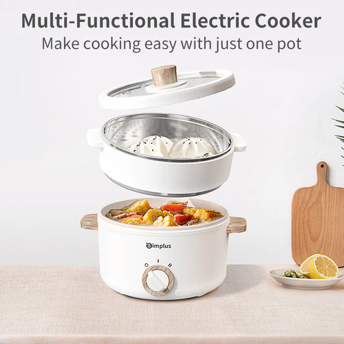 Simplus DZGH003WH01-S White 1.5L Electric Cooking Pot Double-handle