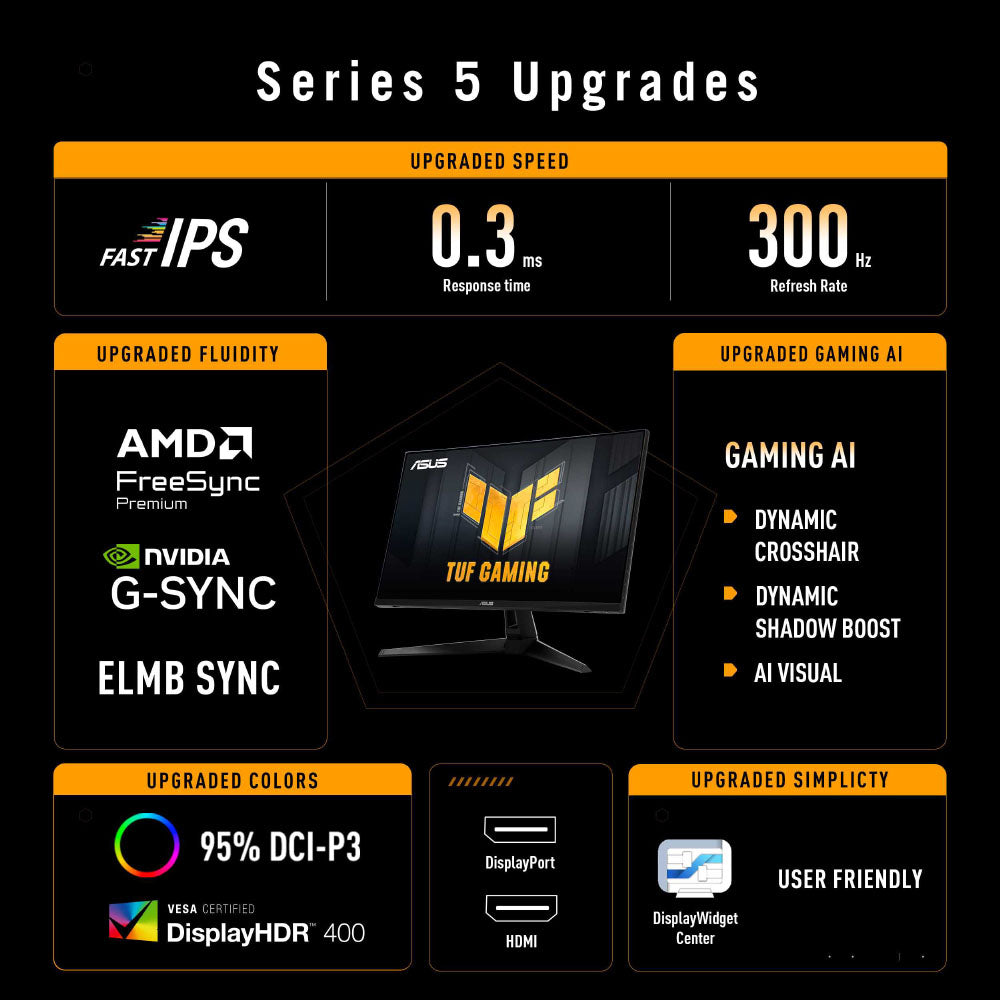 Asus TUF Gaming VG27AQM5A - 27 QHD IPS 300Hz Gaming Monitor