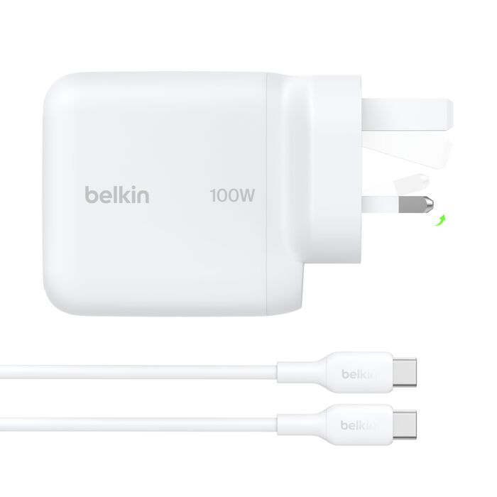 Belkin WCH025my1.5WHB6 BoostCharge USB-C GaN Wall Charger 100W + USB-C Cable