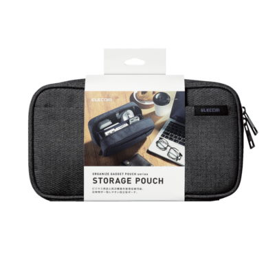 Elecom BMA-GP14 Organizer Pouch Double Zipper Multi Compartments (Black)