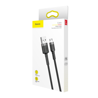 Baseus CAMKLF-BG1 Cafule 2.4A Micro USB Cable 1M (Gray+Black)