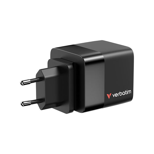Verbatim VM32217 2-Port 65W GaN Charger with Retractable Cable & LED display