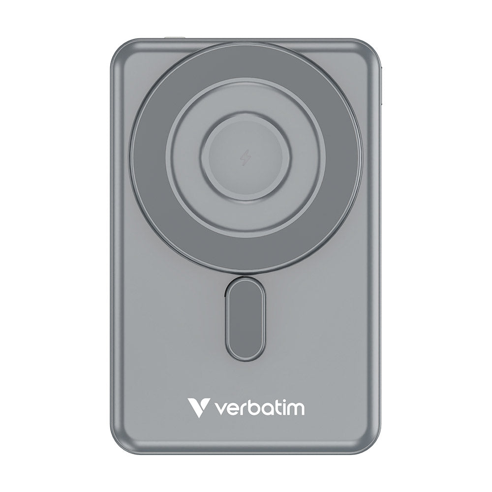 Verbatim VM32251 Charge N Go 5000mAh Magnetic Wireless Powerbank 2C with Stand - Grey