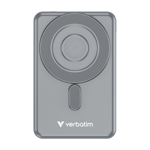 Verbatim VM32251 Charge N Go 5000mAh Magnetic Wireless Powerbank 2C with Stand - Grey