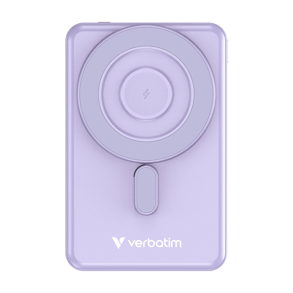 Verbatim VM32252 Charge N Go 5000mAh Magnetic Wireless Powerbank 2C with Stand - Purple