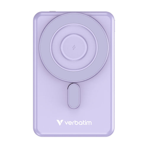 Verbatim VM32252 Charge N Go 5000mAh Magnetic Wireless Powerbank 2C with Stand - Purple