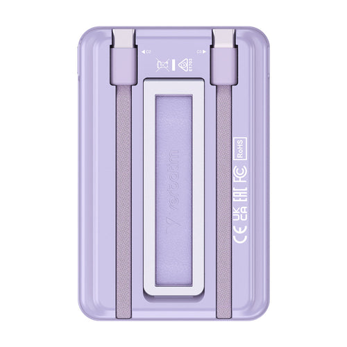 Verbatim VM32252 Charge N Go 5000mAh Magnetic Wireless Powerbank 2C with Stand - Purple