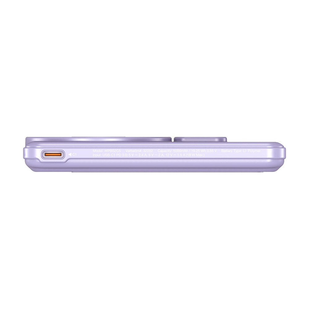 Verbatim VM32252 Charge N Go 5000mAh Magnetic Wireless Powerbank 2C with Stand - Purple