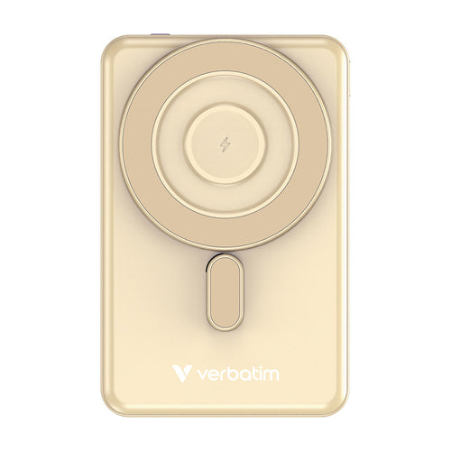 Verbatim VM32253 Charge N Go 5000mAh Magnetic Wireless Powerbank 2C with Stand - Gold