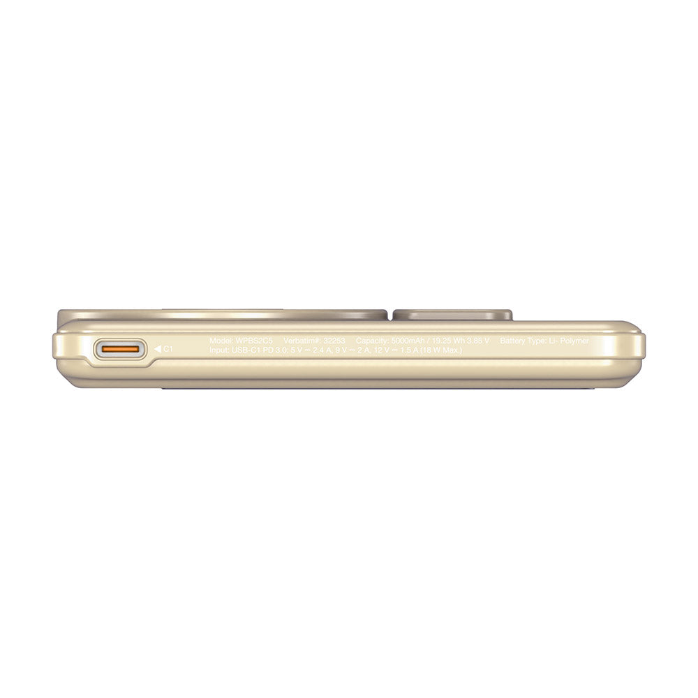 Verbatim VM32253 Charge N Go 5000mAh Magnetic Wireless Powerbank 2C with Stand - Gold