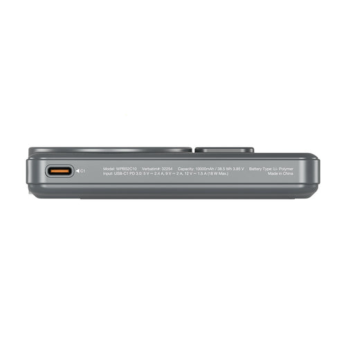 Verbatim VM32254 Charge N Go 10000mAh Magnetic Wireless Powerbank 2C with Stand - Grey