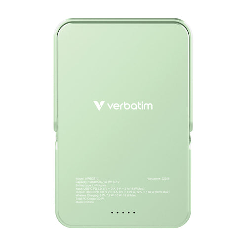 Verbatim VM32259 Charge N Go 10000mAh Wireless with Stand Powerbank - Green