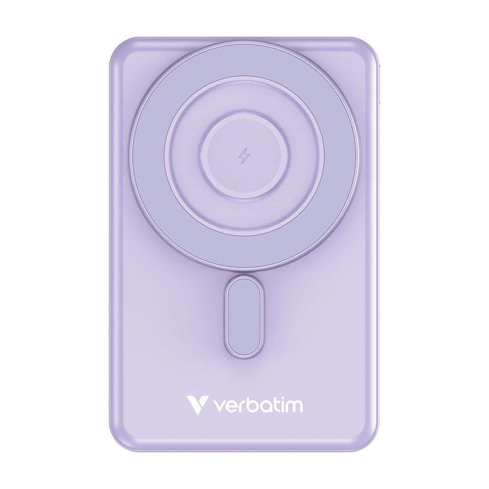 Verbatim VM32270 Charge N Go 10000mAh Magnetic Wireless Powerbank 2C with Stand - Purple