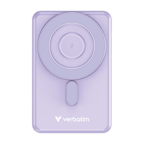 Verbatim VM32270 Charge N Go 10000mAh Magnetic Wireless Powerbank 2C with Stand - Purple