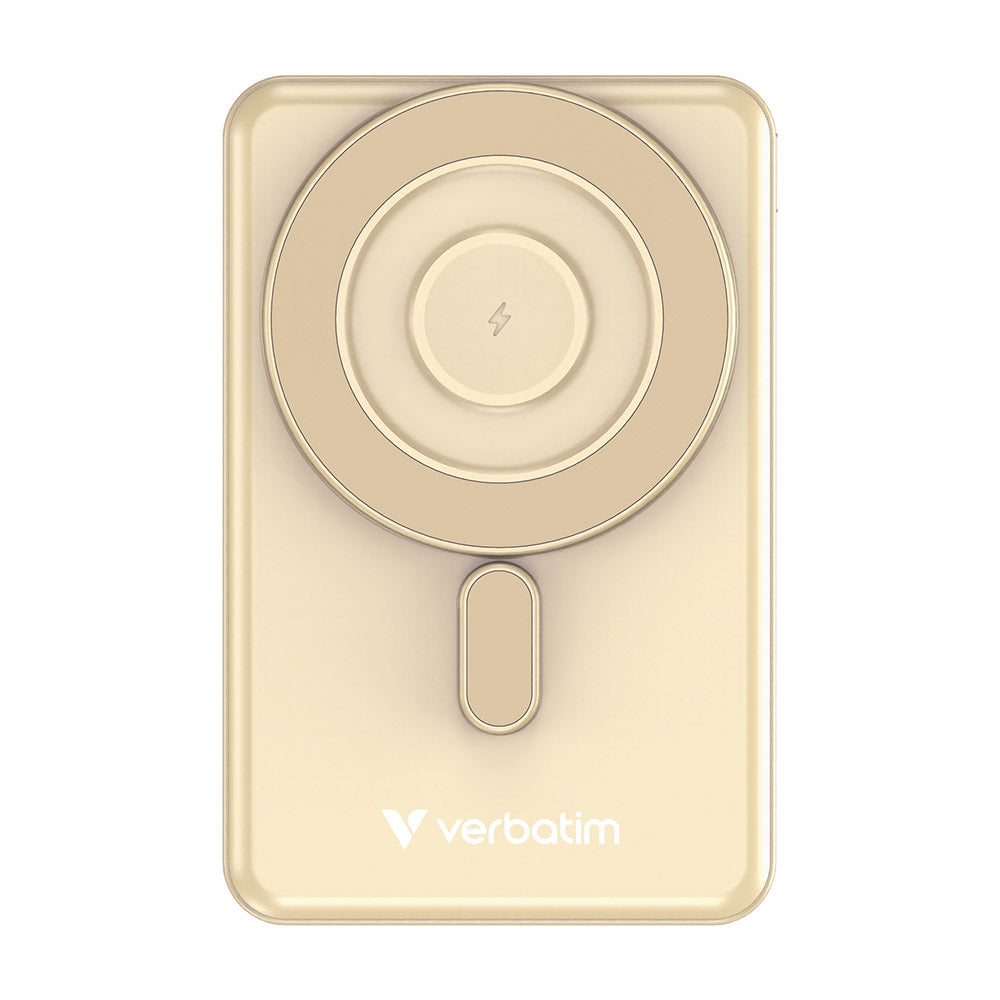 Verbatim VM32271 Charge N Go 10000mAh Magnetic Wireless Powerbank 2C with Stand - Gold