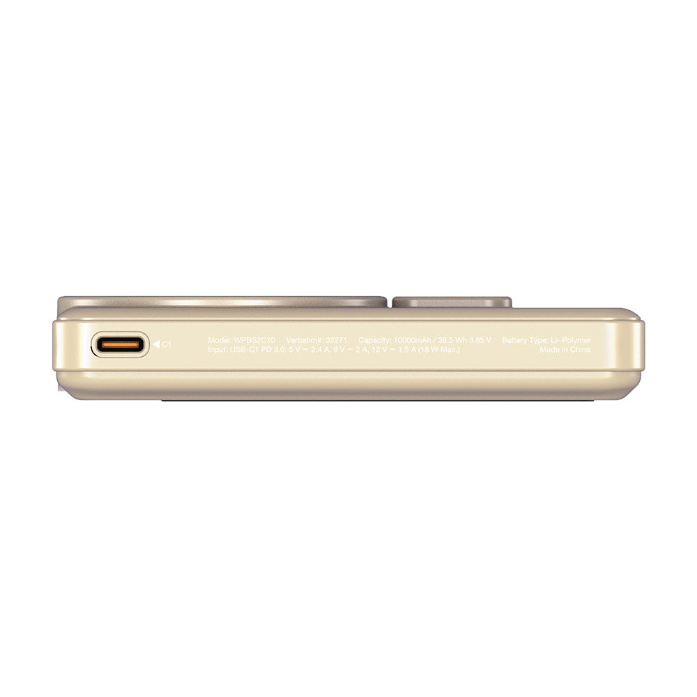 Verbatim VM32271 Charge N Go 10000mAh Magnetic Wireless Powerbank 2C with Stand - Gold