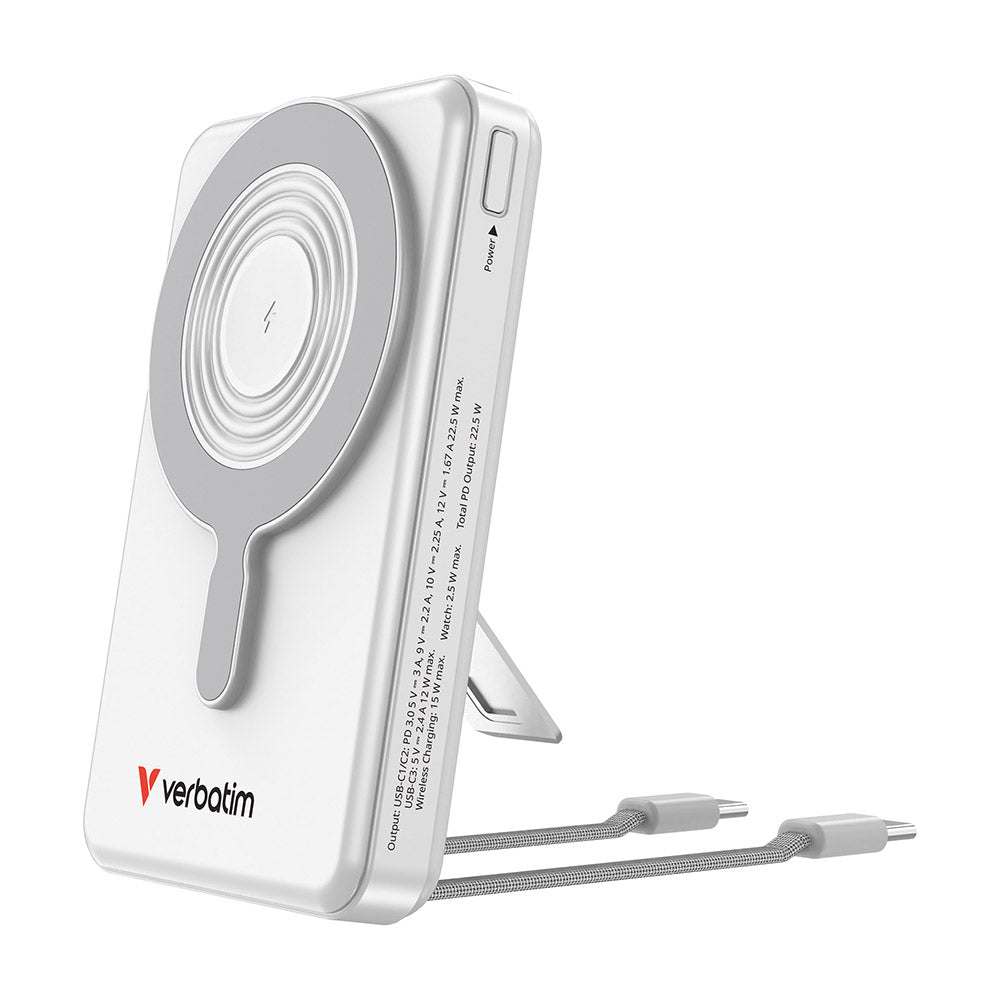 Verbatim VM32273 CCC 10kmAh Magnetic Wireless Powerbank - Silver