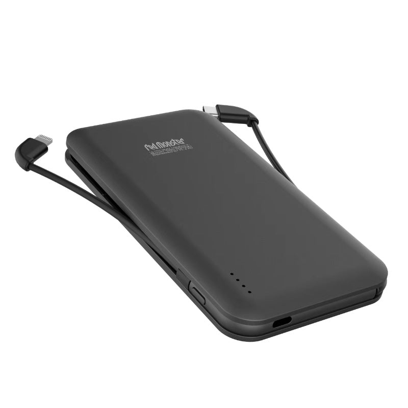 Redmonster 10000mAh PD20W Ultra Slim Compact+ Smart Trio Power Bank with Built in MFI & Type C Cable (Black)